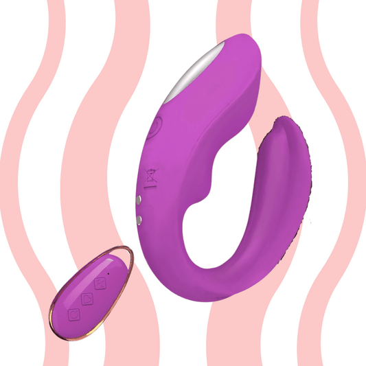 Vibrador de casal com controle Púrpura - Frete Grátis