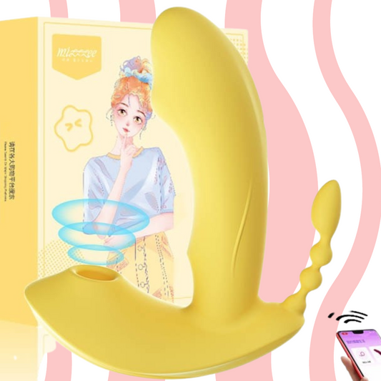 Vibrador Yellow Submarine 3 em 1 com App - Frete Grátis - Carnelian